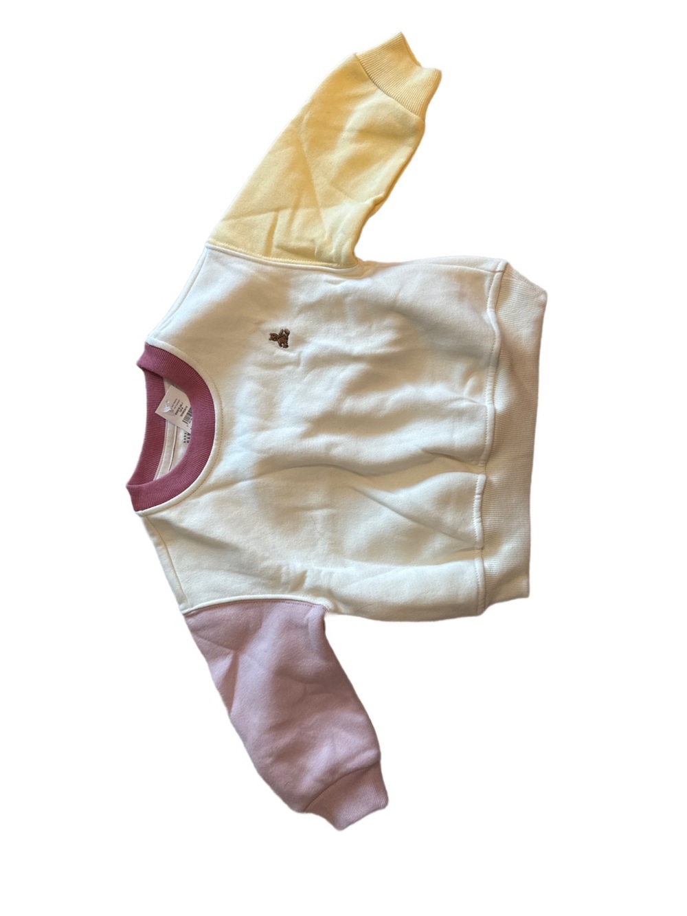 GAP Kids Colorblock Sweatshirt - White with Pink & Yellow Accents NWT